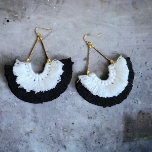 Tassel Fan Earrings Statement Dangle Panacea